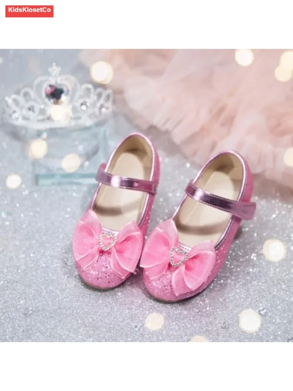 Girls Mary Jane Flats Bow Cute Princess Dress Shoes Non-Slip Soft Sole